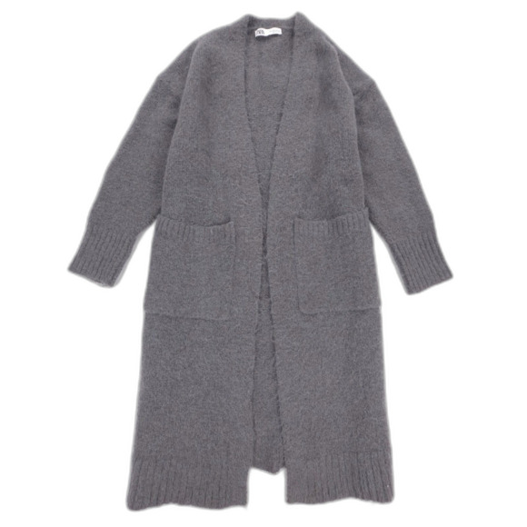 NEW Zara Alpaca Duster Cardigan Sweater Coat Old Money Quiet Luxury Minimal Boho - Picture 1 of 6